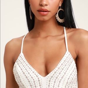 LULUS DELECTABLE DELILAH WHITE EMBROIDERED MIDI